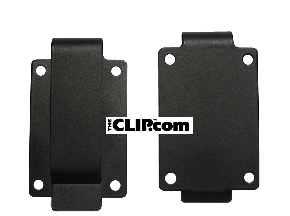 Spring steel metal belt holster clip. Made in China.