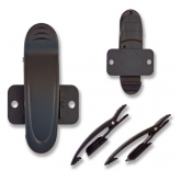 Ratcheting belt clip for case plastic and steel