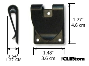 heavy duty plastic belt clip than can be riveted or screwed onto a wireless device