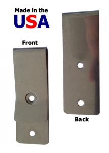 Stainless steel belt clip with rivet mount holes