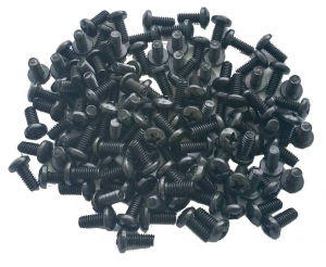 PHILLIPS Steel screw, three-eights of an inch long black plated, PAN HEAD MS STEEL, 8/32 thread; pack of 100