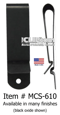  Inc. > Metal Belt Clips > Spring steel metal holster belt  clip. Made in USA, tempered belt clip
