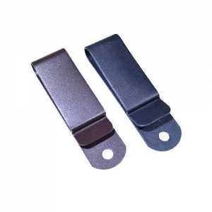 Metal belt extended clip (607EBN), Dark Brown powder coated, Tempered