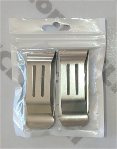 Stainless steel belt clip, TWO WIDTHS - 2-PACK